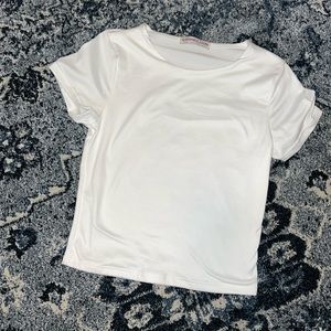 Plain White Crop Tee